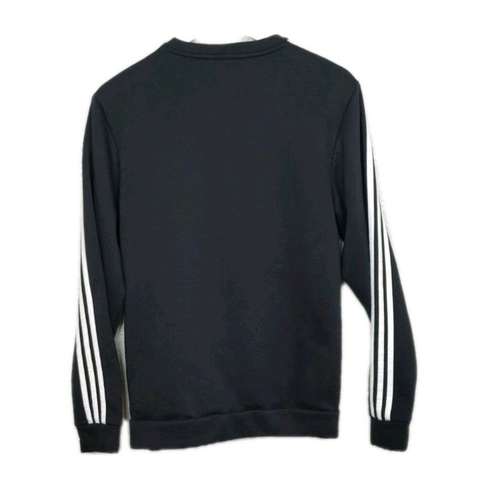 Adidas 3 Stripe Crew Sweatshirt Black Size Medium - Picture 8 of 11